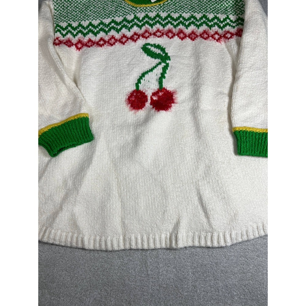Free‎ People Cherry On Top Fair Isle Mock Neck Sweater Ivory M Coquette Winter - Picture 6 of 10